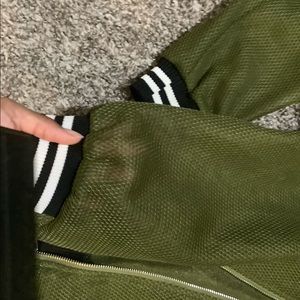 Nasty Gal Mesh varsity bomber jacket